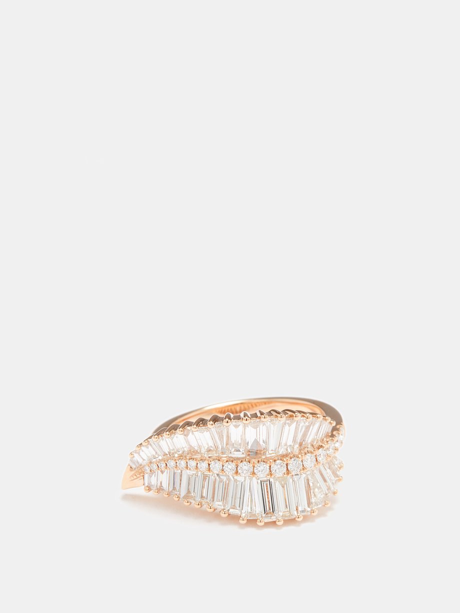 Anita Ko Palm Leaf diamond & 18kt rose-gold ring