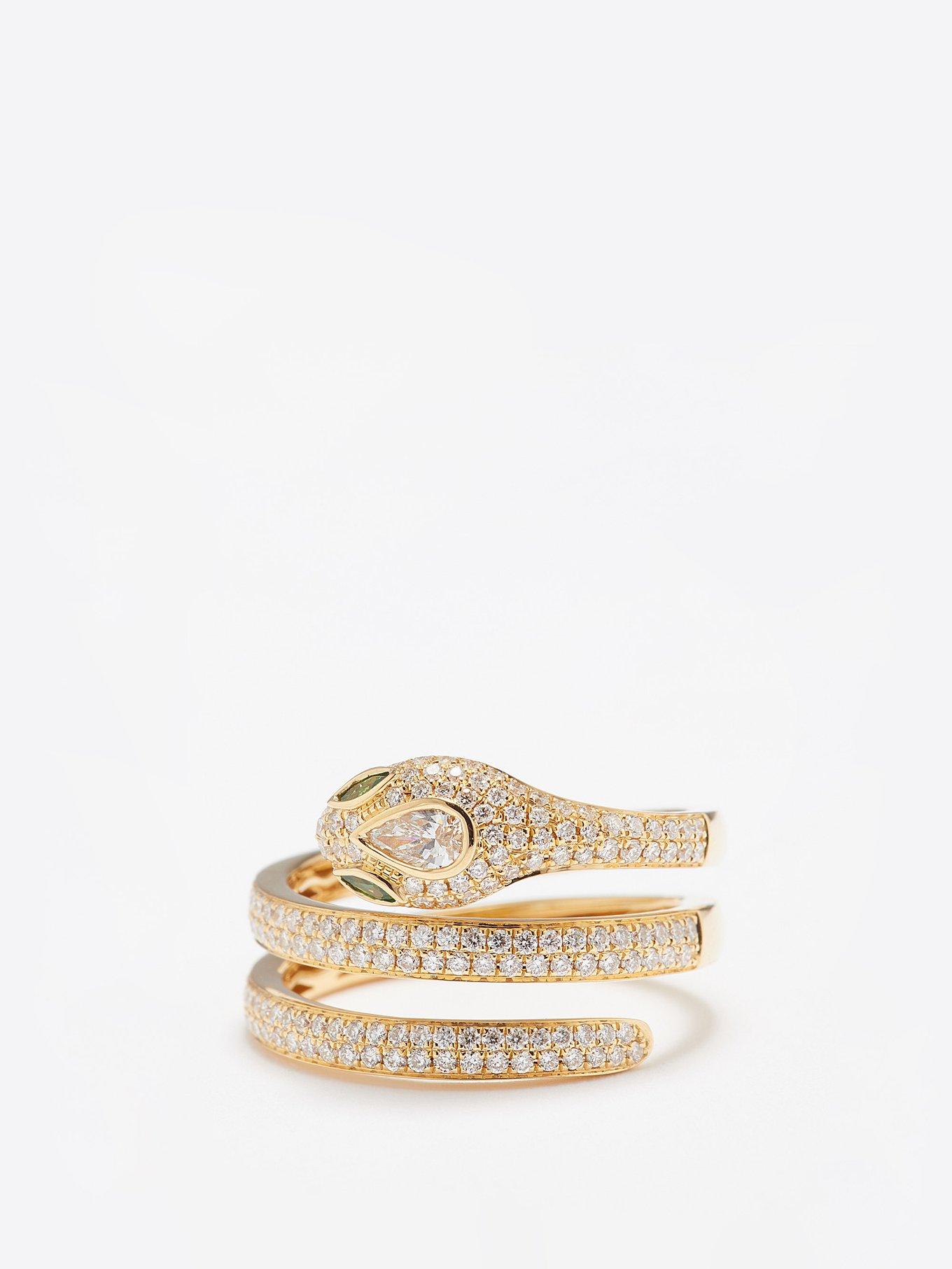 emerald Ko | 18kt ring Gold gold UK Anita diamond, MATCHES Snake & Coil |