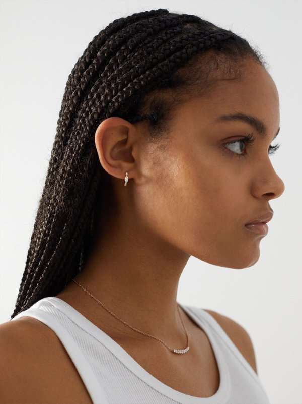 Anita Ko Diamond & 18kt rose-gold huggie earrings