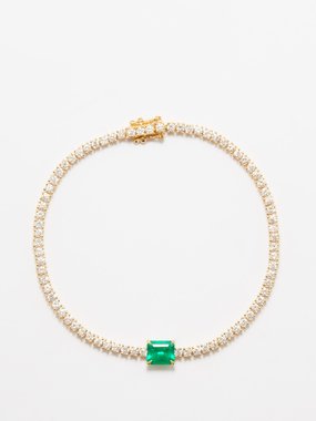 Anita Ko Hepburn diamond, emerald & 18kt gold bracelet