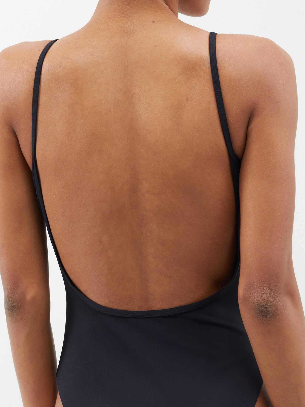 Black U-plunge neck swimsuit, Christopher Esber