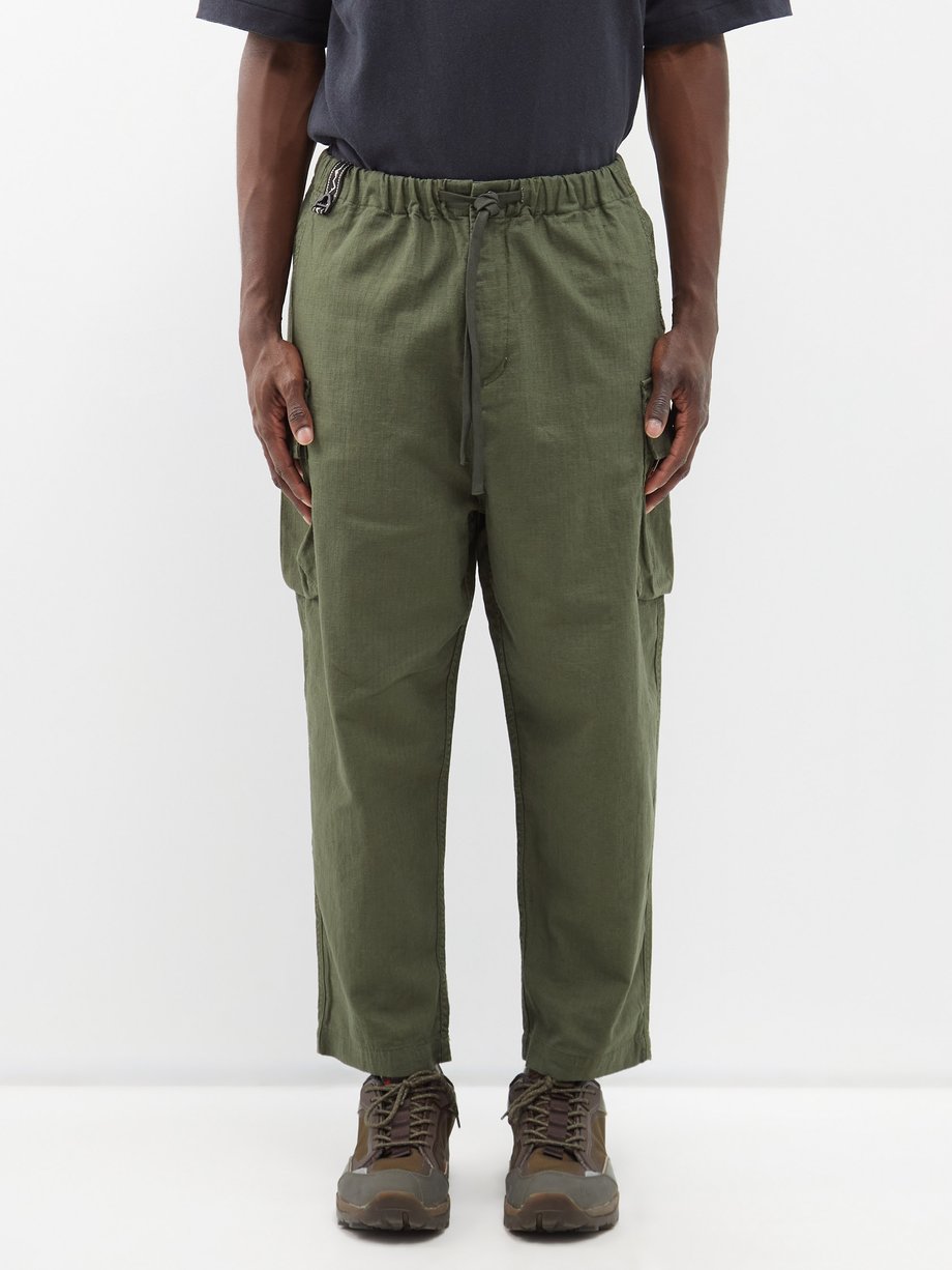 Green MH Cocoon hemp-blend ripstop cargo trousers | Manastash