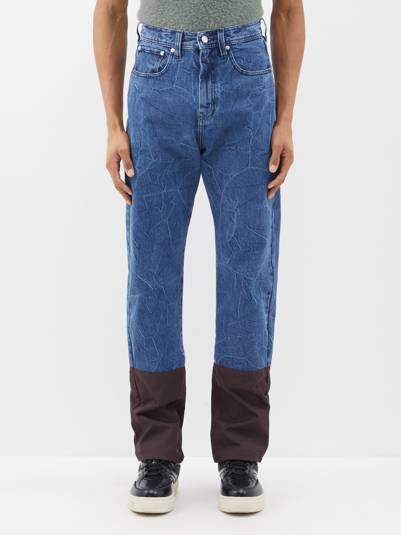 Byra panelled-cuff straight-leg jeans