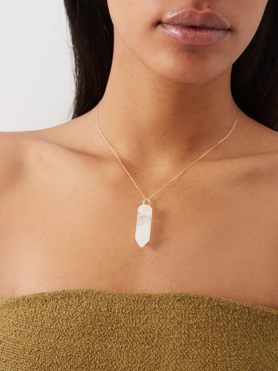 Crystal Twin Point Quartz Gemstone Pendant Black Wax Corded Necklace –  CrystalBoutique.co.uk