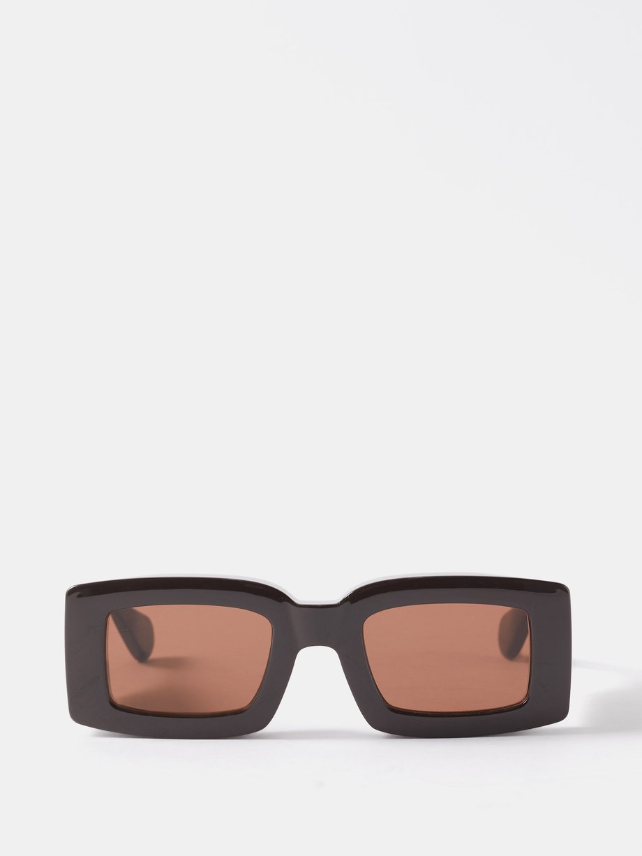 자크뮈스 Jacquemus Brown Tupi oversized square acrylic sunglasses