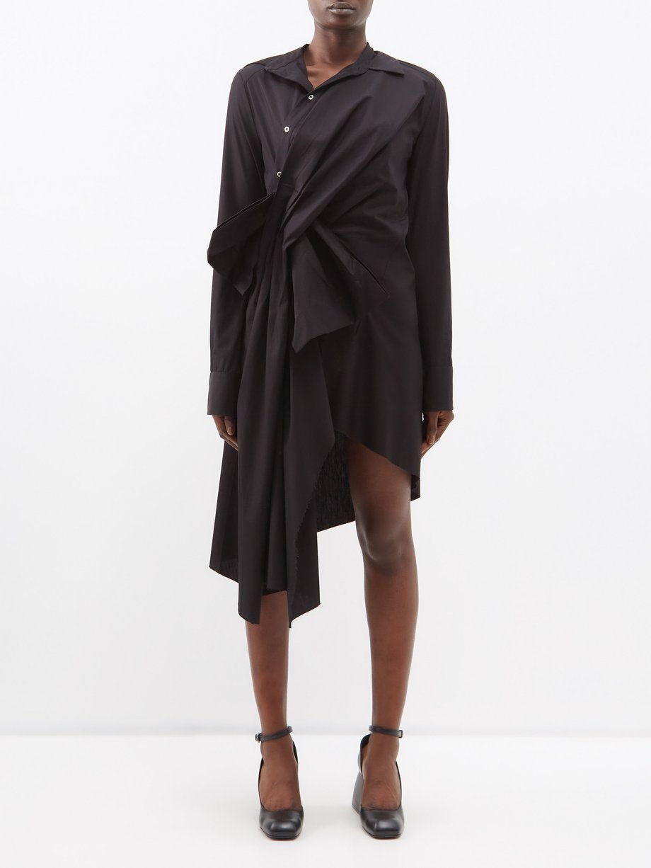 Black Side-bow cotton-poplin shirt dress | Marques\'Almeida | MATCHES UK