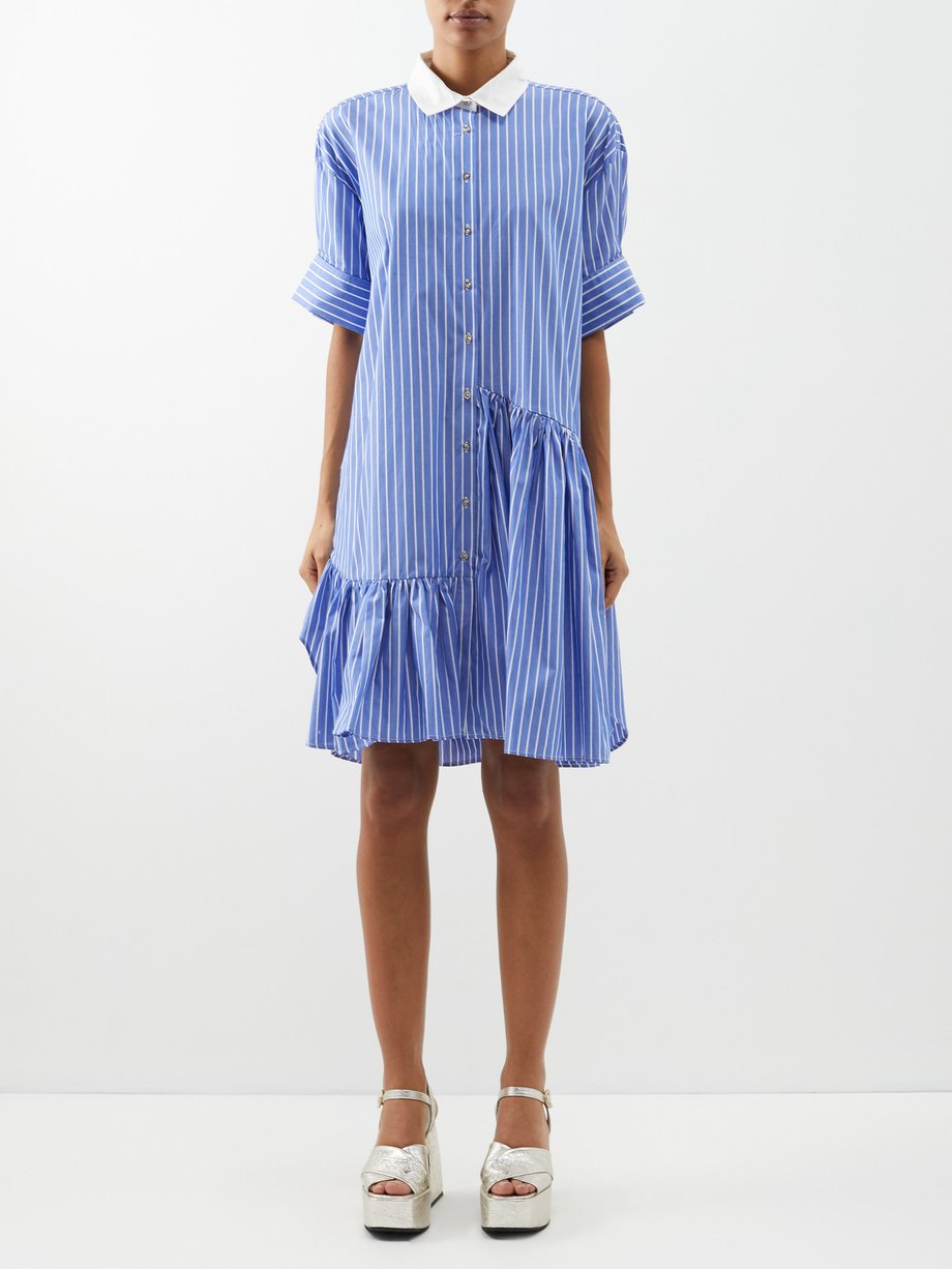 Blue Striped cotton shirt dress | Marques'Almeida | MATCHESFASHION US