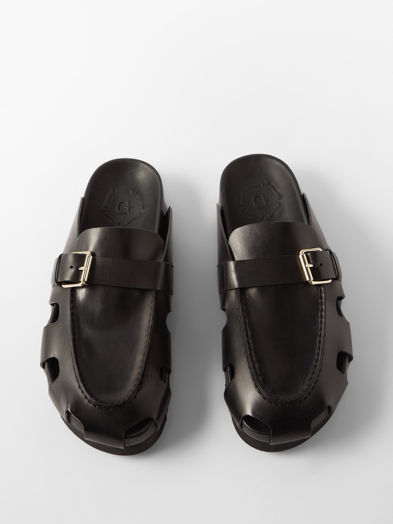 Grenson Grenson Dale leather sandals Black｜MATCHESFASHION（マッチ