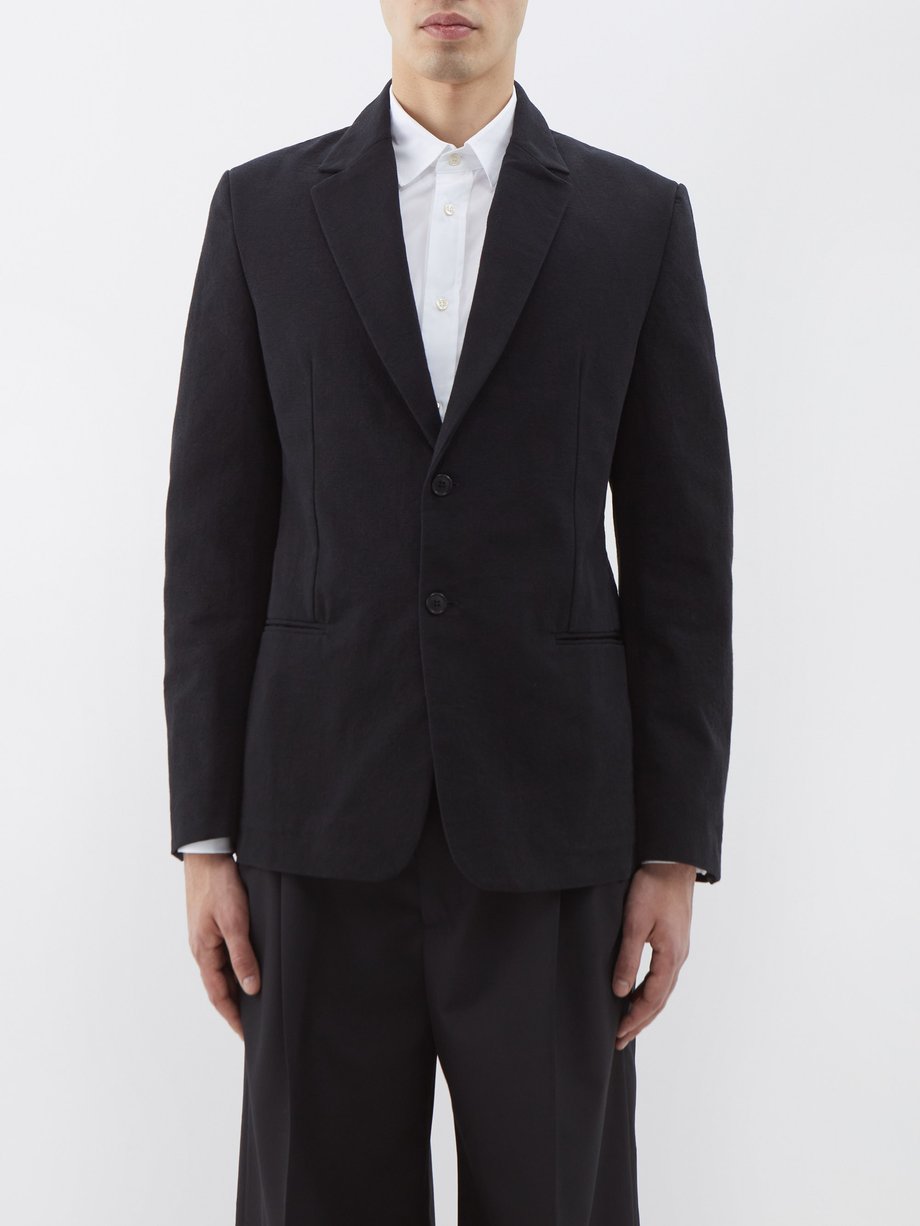 Black Notch-lapel cotton-blend blazer | Winnie New York | MATCHESFASHION UK