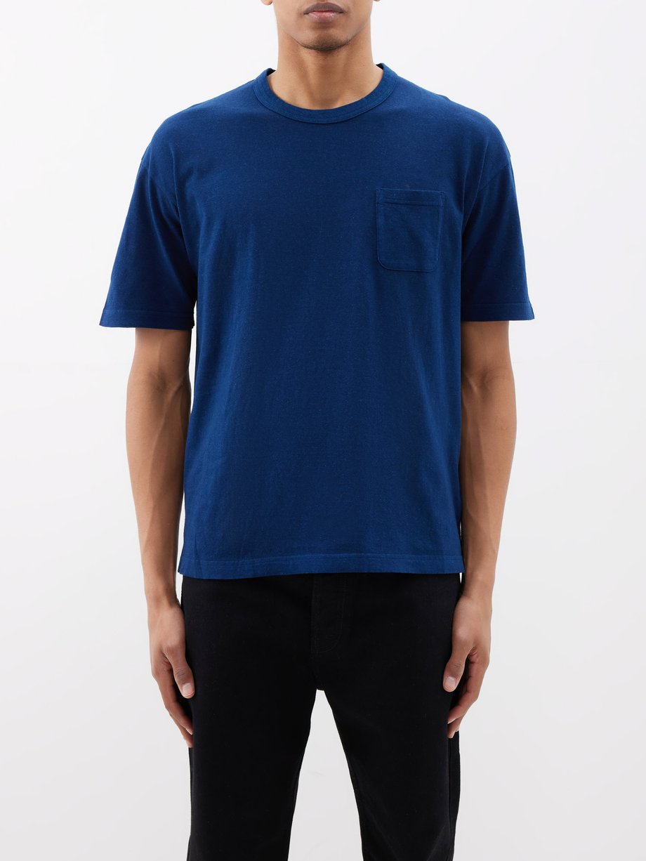 Blue Jumbo patch-pocket cotton-jersey T-shirt | Visvim | MATCHES UK