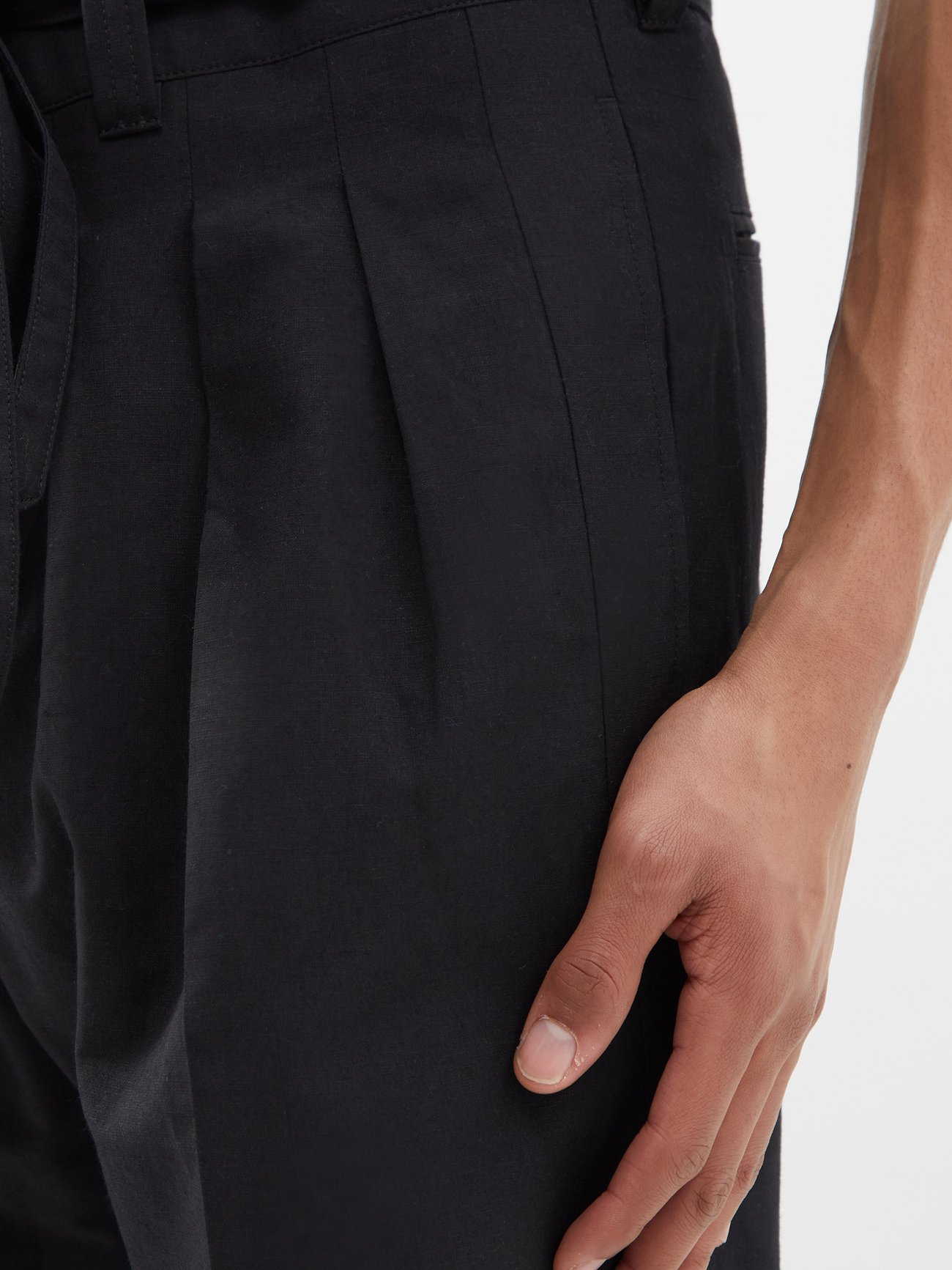 Black Hakama high-rise pleated wool-blend trousers | Visvim