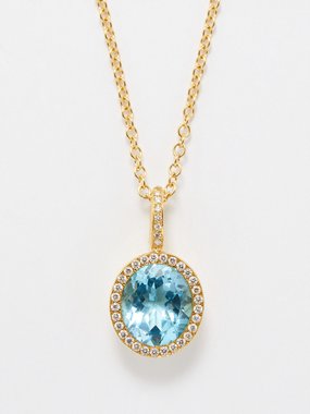 Octavia Elizabeth Topaz, diamond & 18kt gold necklace