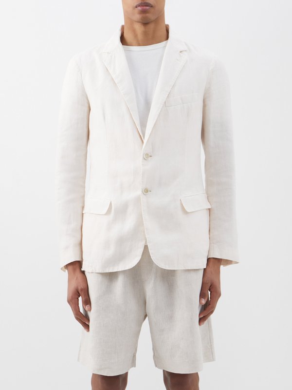 120% Lino Single-breasted linen jacket