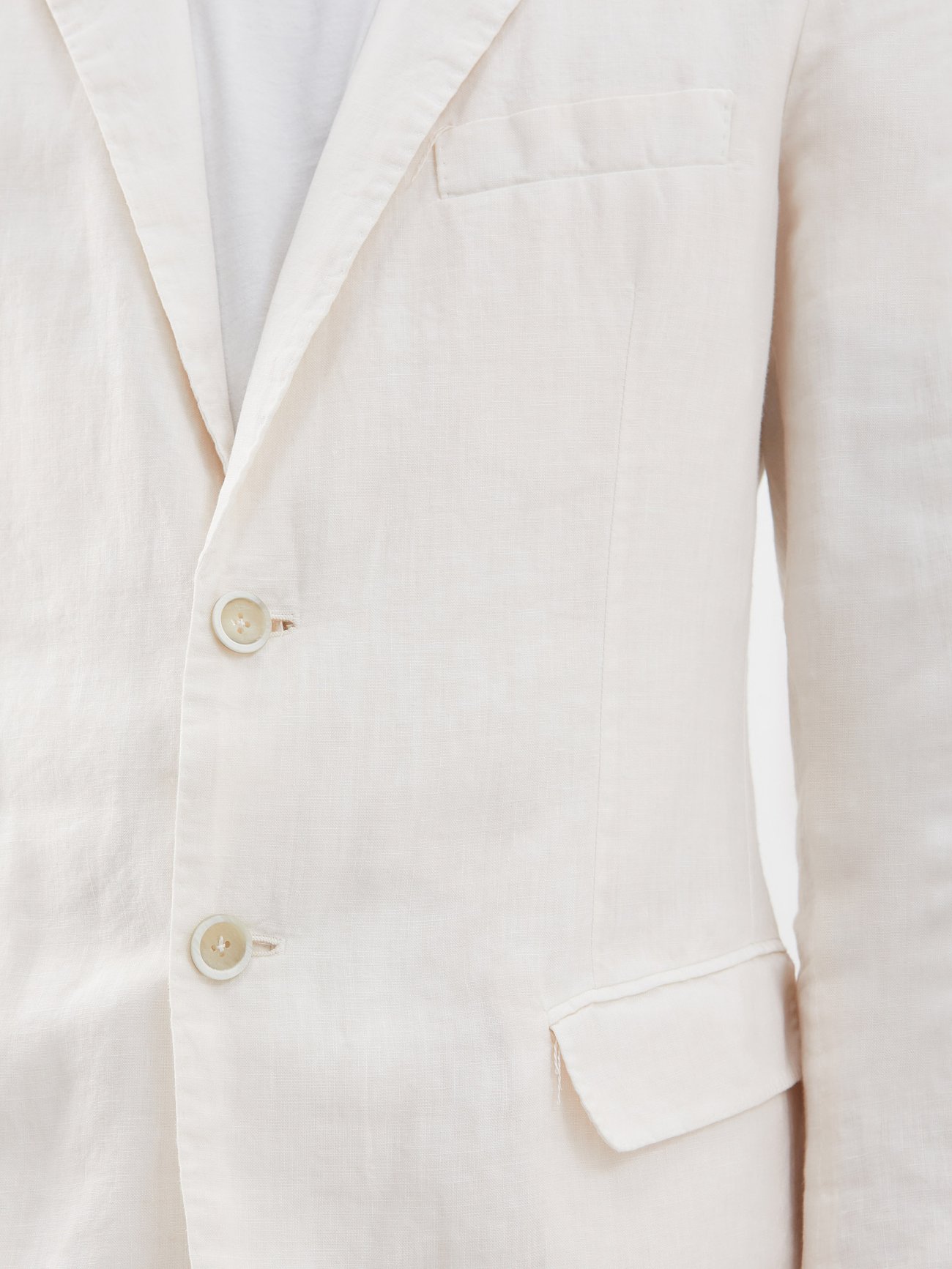Beige Single-breasted linen jacket, 120% Lino