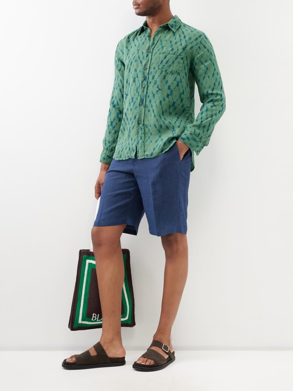 120% Lino Flat-front linen tailored shorts