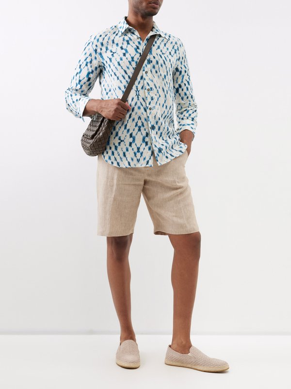 120% Lino Flat-front linen tailored shorts