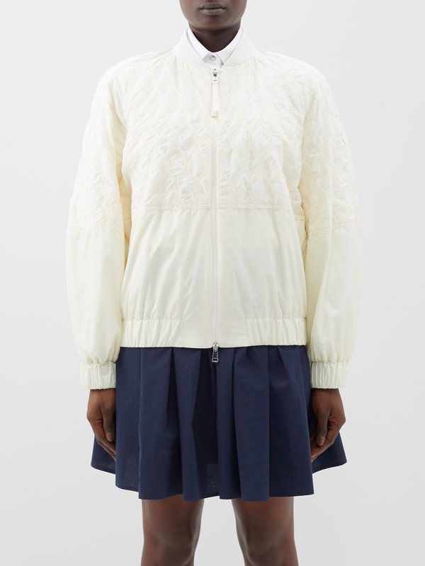 Moncler Girelle embroidered nylon bomber jacket