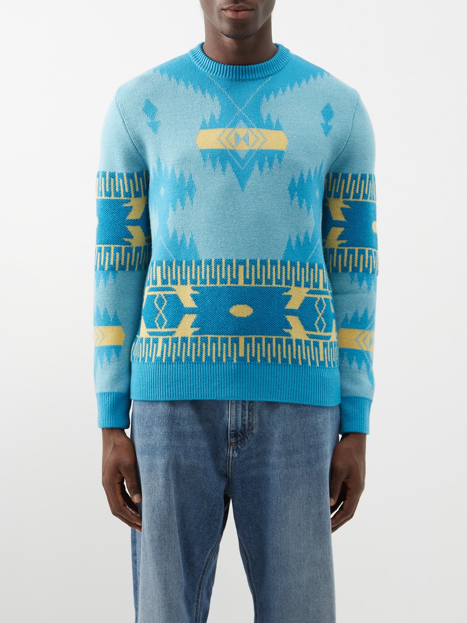 Blue Icon jacquard wool sweater | Alanui | MATCHESFASHION US