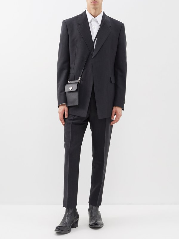 Prada Double-breasted mohair-blend suit jacket