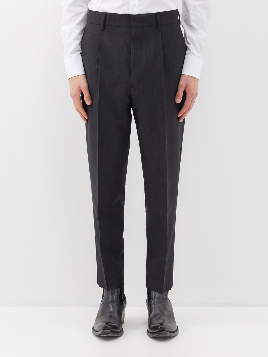 Prada Pleated mohair-blend suit trousers