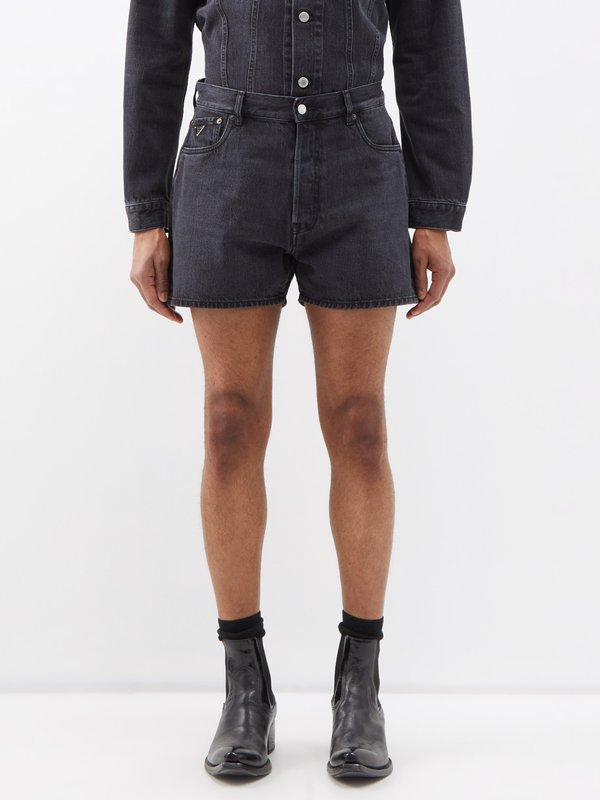 Prada High-rise denim shorts
