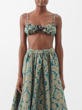 The Meaning Well Amelia damask-jacquard deadstock bralette