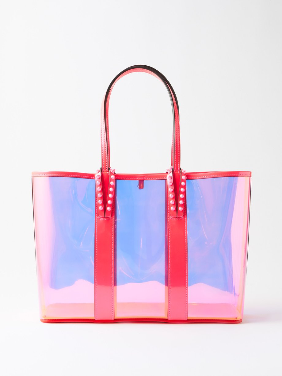 Pink Cabata small PVC leather-trim tote bag, Christian Louboutin