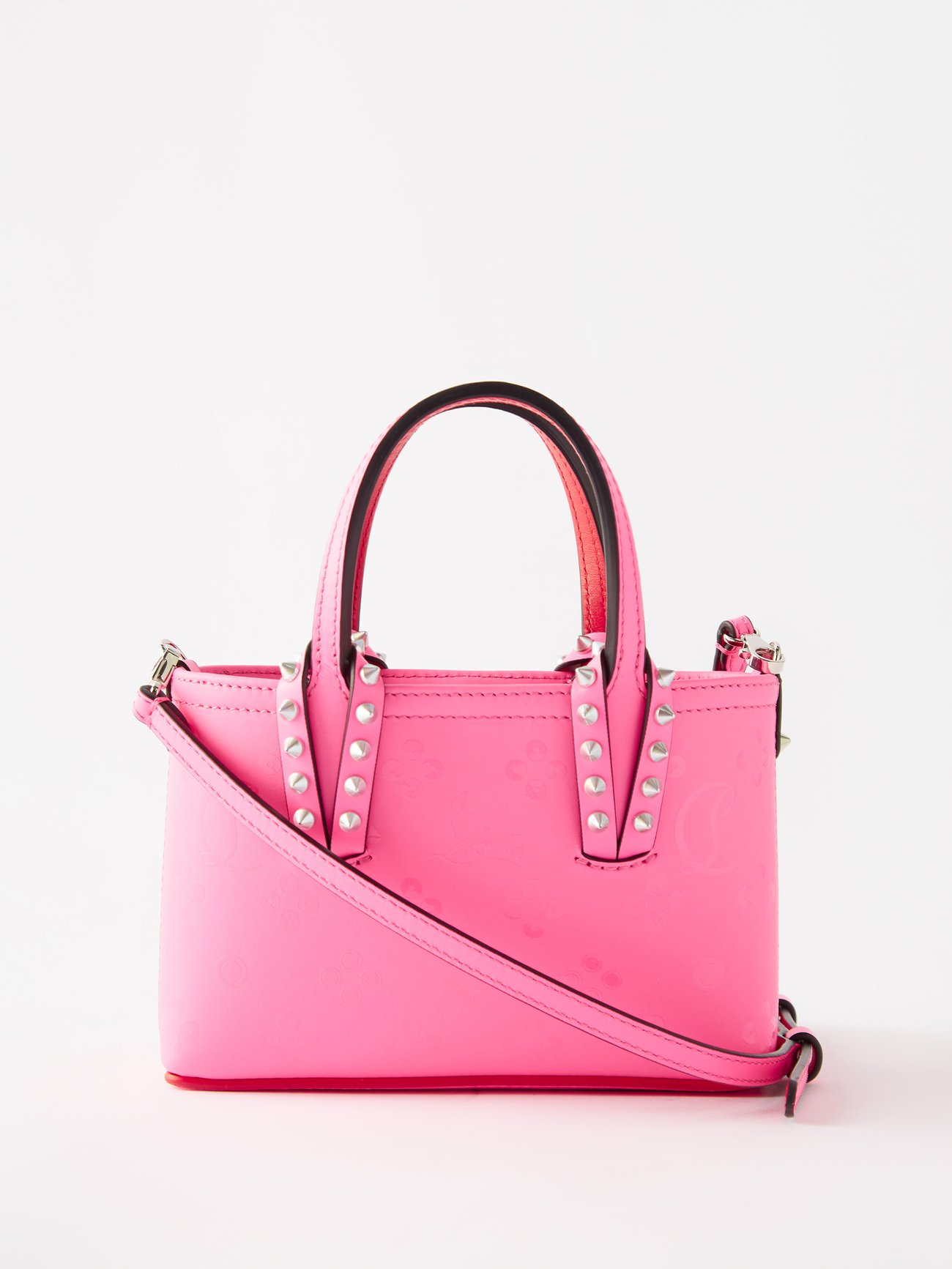 Christian Louboutin PVC Spikes East West Cabata Tote Pink