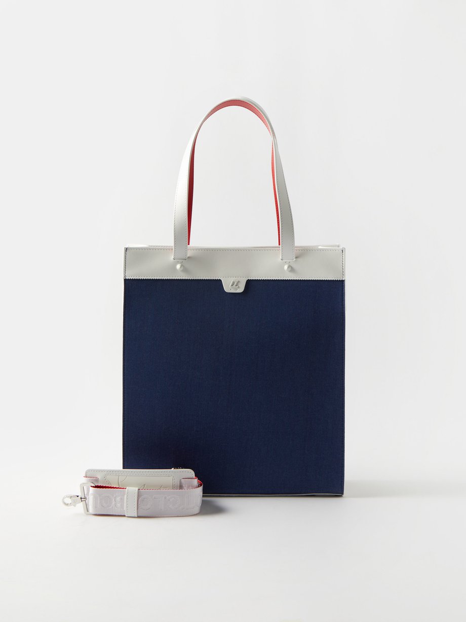 Blue Ruistote denim & leather tote bag, Christian Louboutin