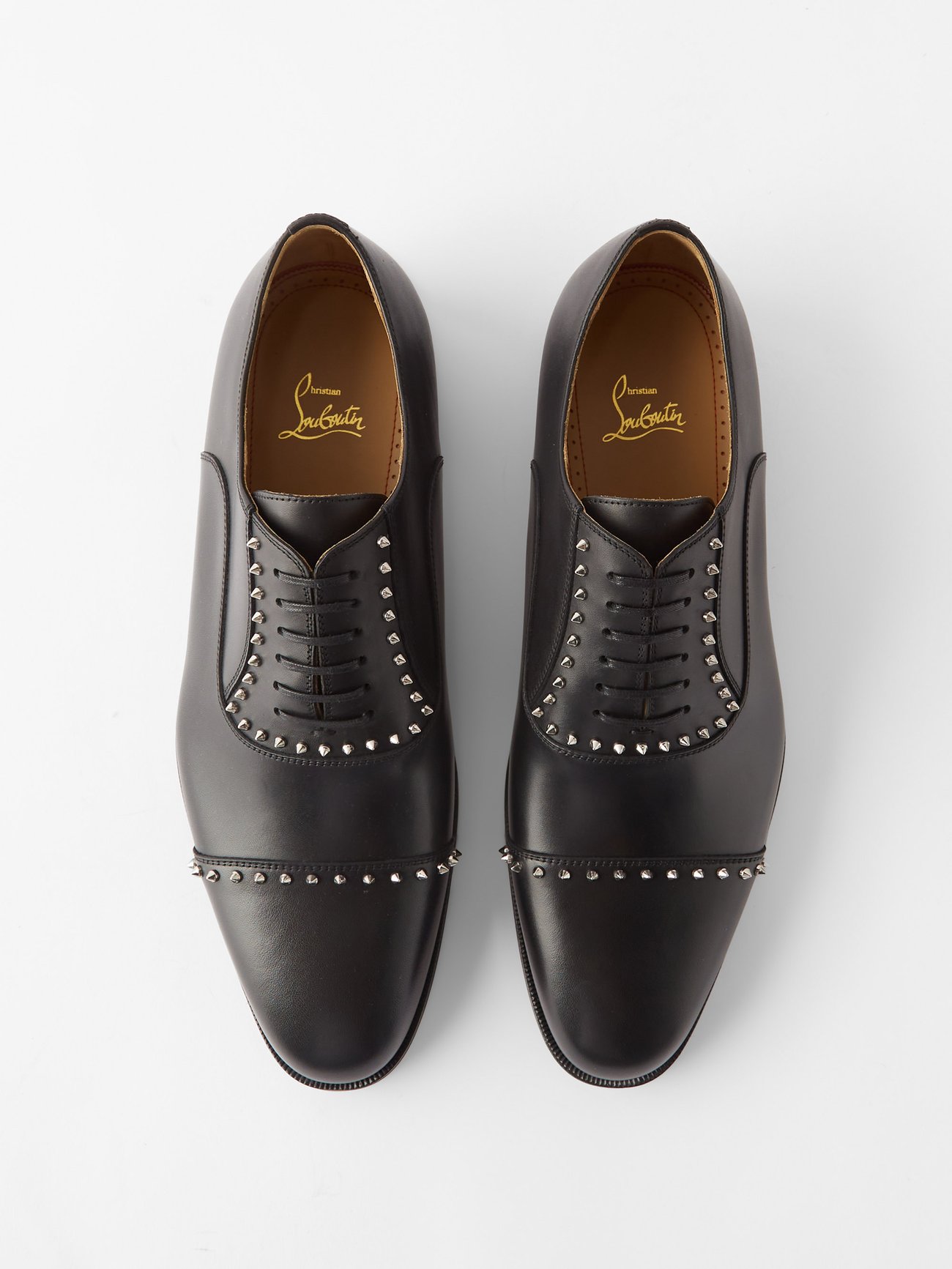 Cloocloo spike-embellished leather Derby shoes