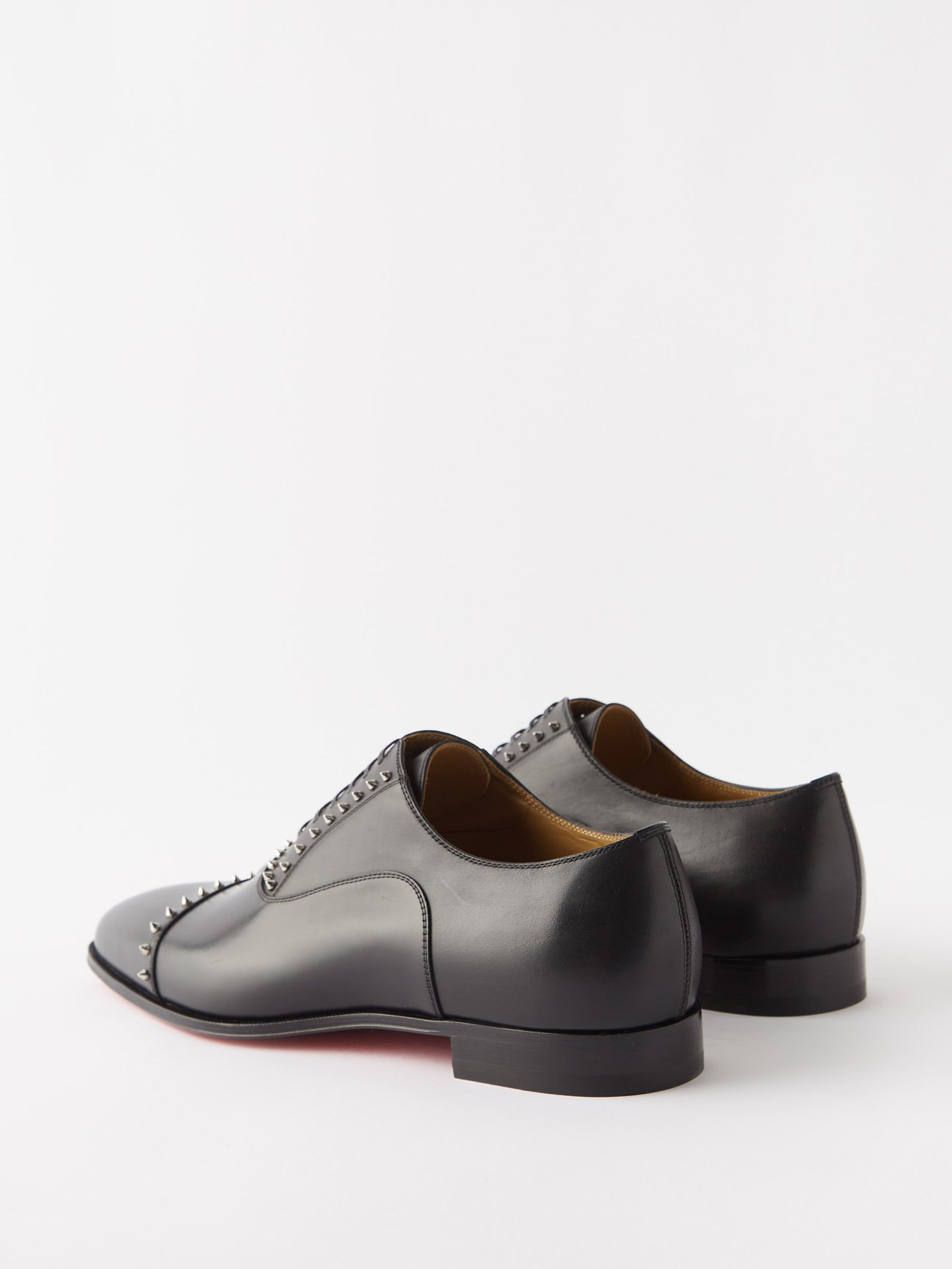 Cloocloo spike-embellished leather Derby shoes