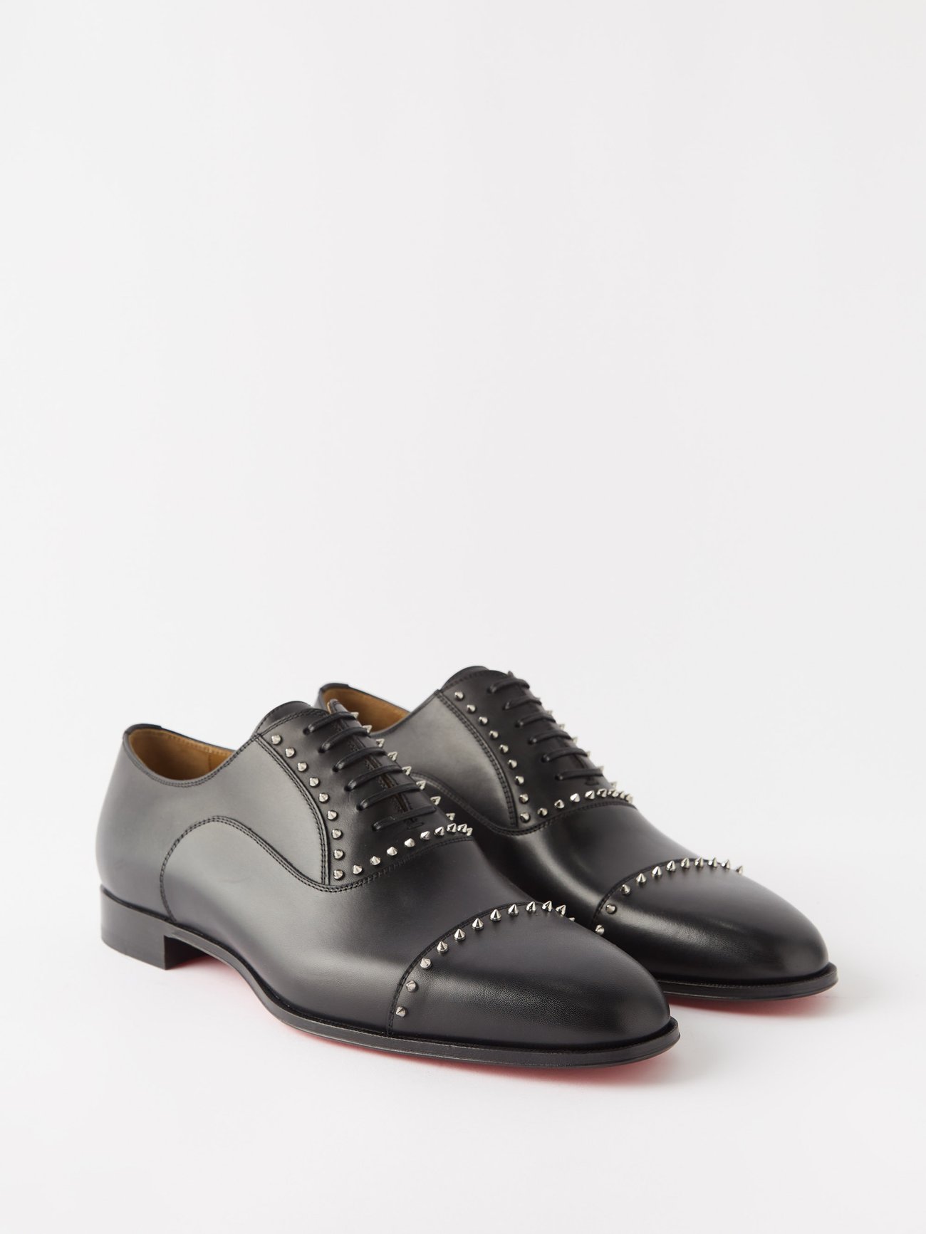 Cloocloo spike-embellished leather Derby shoes