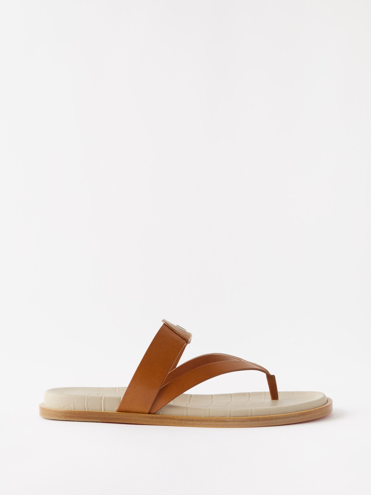 Tan Paolito leather sandals | Christian Louboutin | MATCHES UK