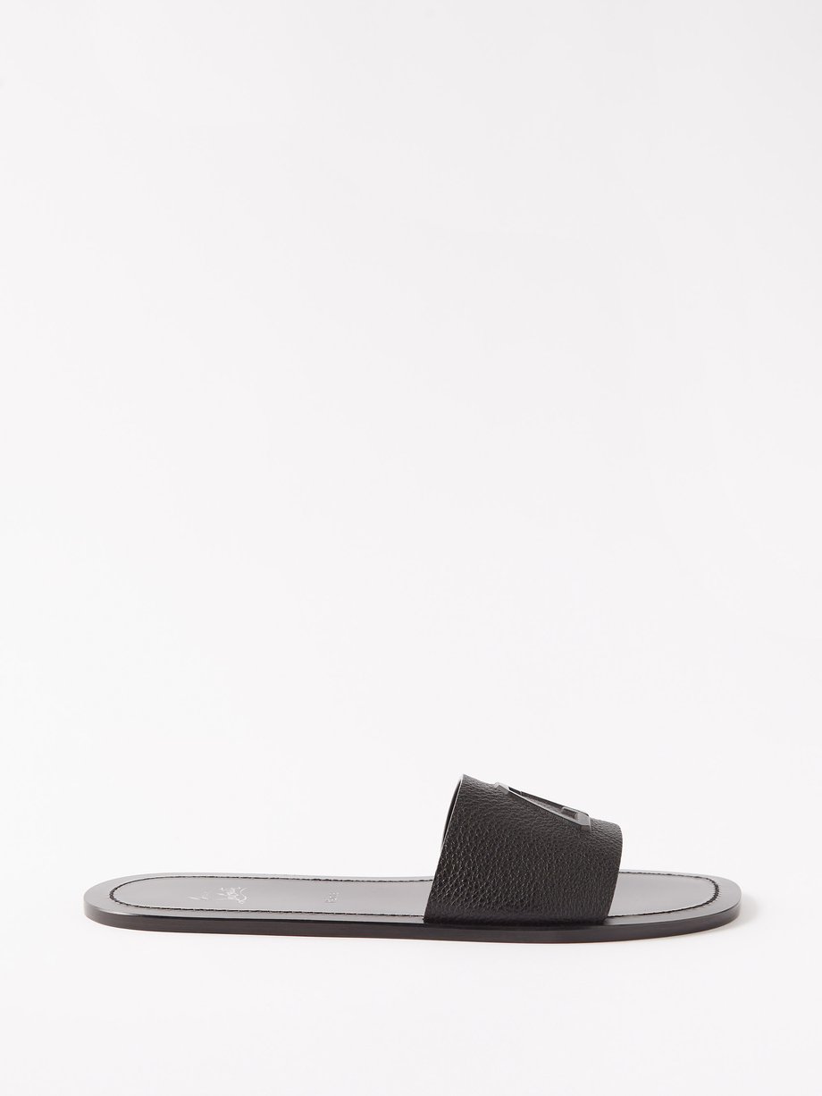 Black Varsicool leather sandals | Christian Louboutin | MATCHES UK