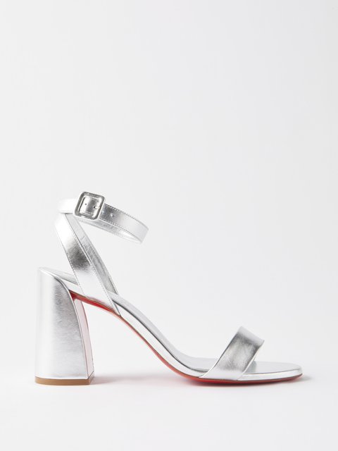 Silver Miss Sabina 85 mirrored-leather sandals | Christian 