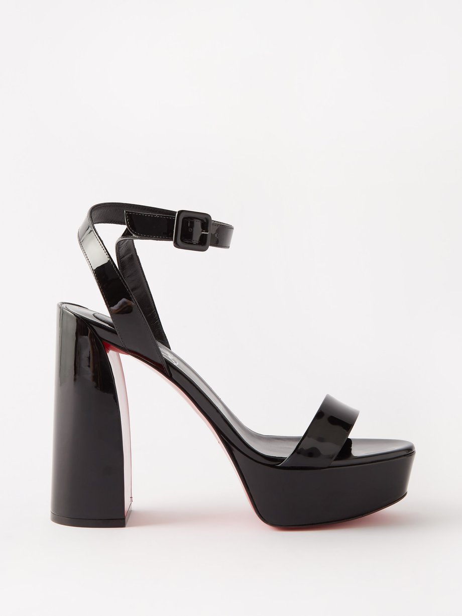 Black Movida Sabina 130 patent-leather platform sandals | Christian ...