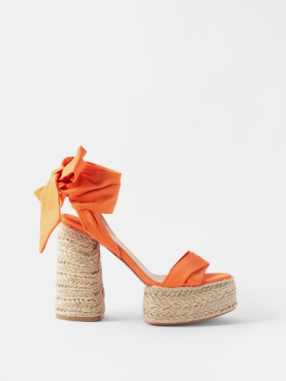 Orange Mariza du Désert 130 canvas platform sandals | Christian ...