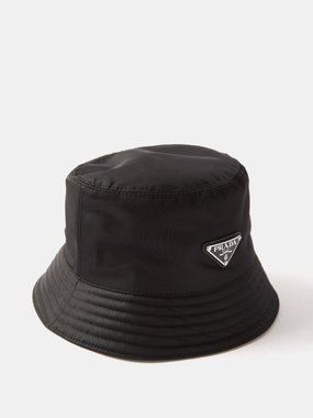 Prada Triangle logo-plaque nylon bucket hat