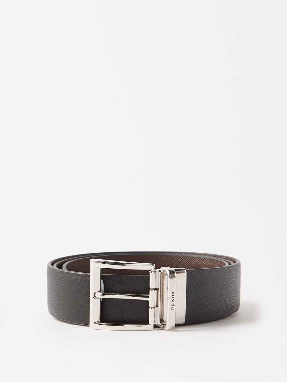 Black Saffiano leather belt | Prada | MATCHES UK