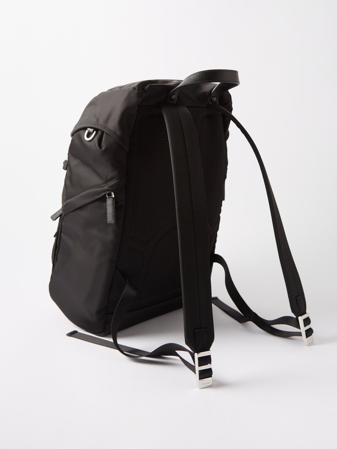 Re-Nylon and Saffiano leather backpack