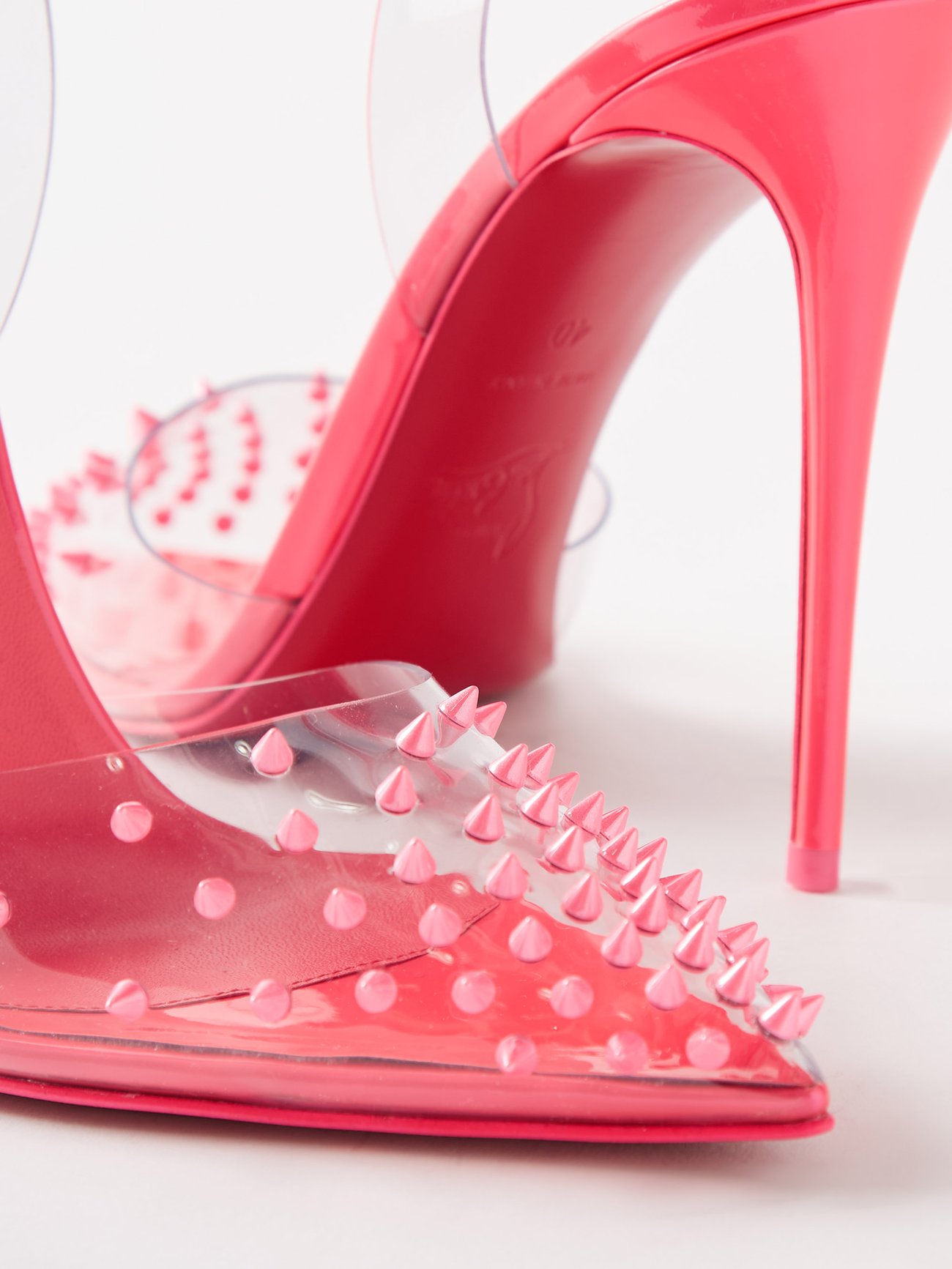 Christian Louboutin Spikoo Spiked PVC Leather Pumps - New in Box - The  Consignment Cafe