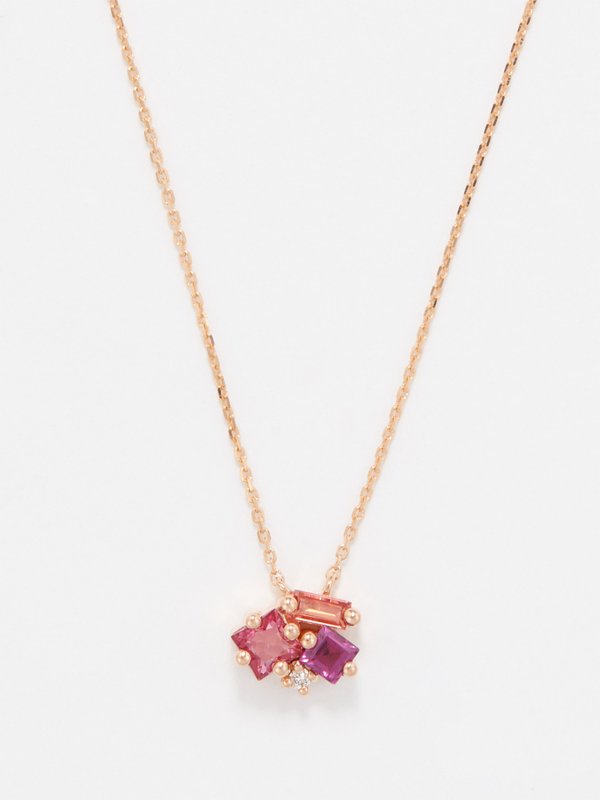 Suzanne Kalan Diamond, topaz & 14kt rose-gold necklace