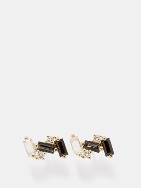 Suzanne Kalan Amalfi Burst diamond, quartz & 14kt gold earrings