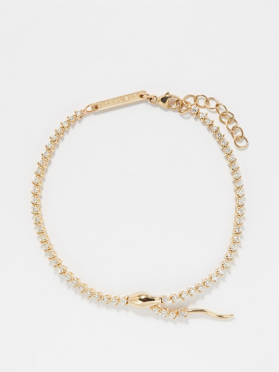 Zoë Chicco Snake diamond & 14kt gold tennis bracelet