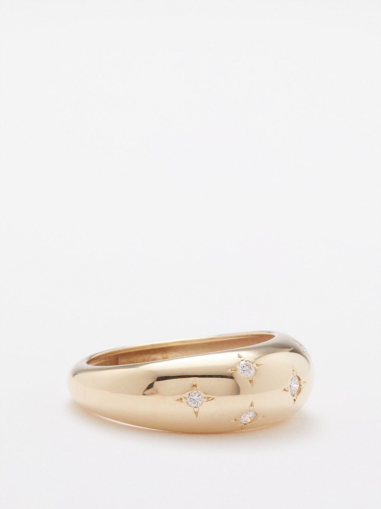 Zoë Chicco 14K Gold Round Diamond Small Aura Ring 14K Yellow Gold / 8