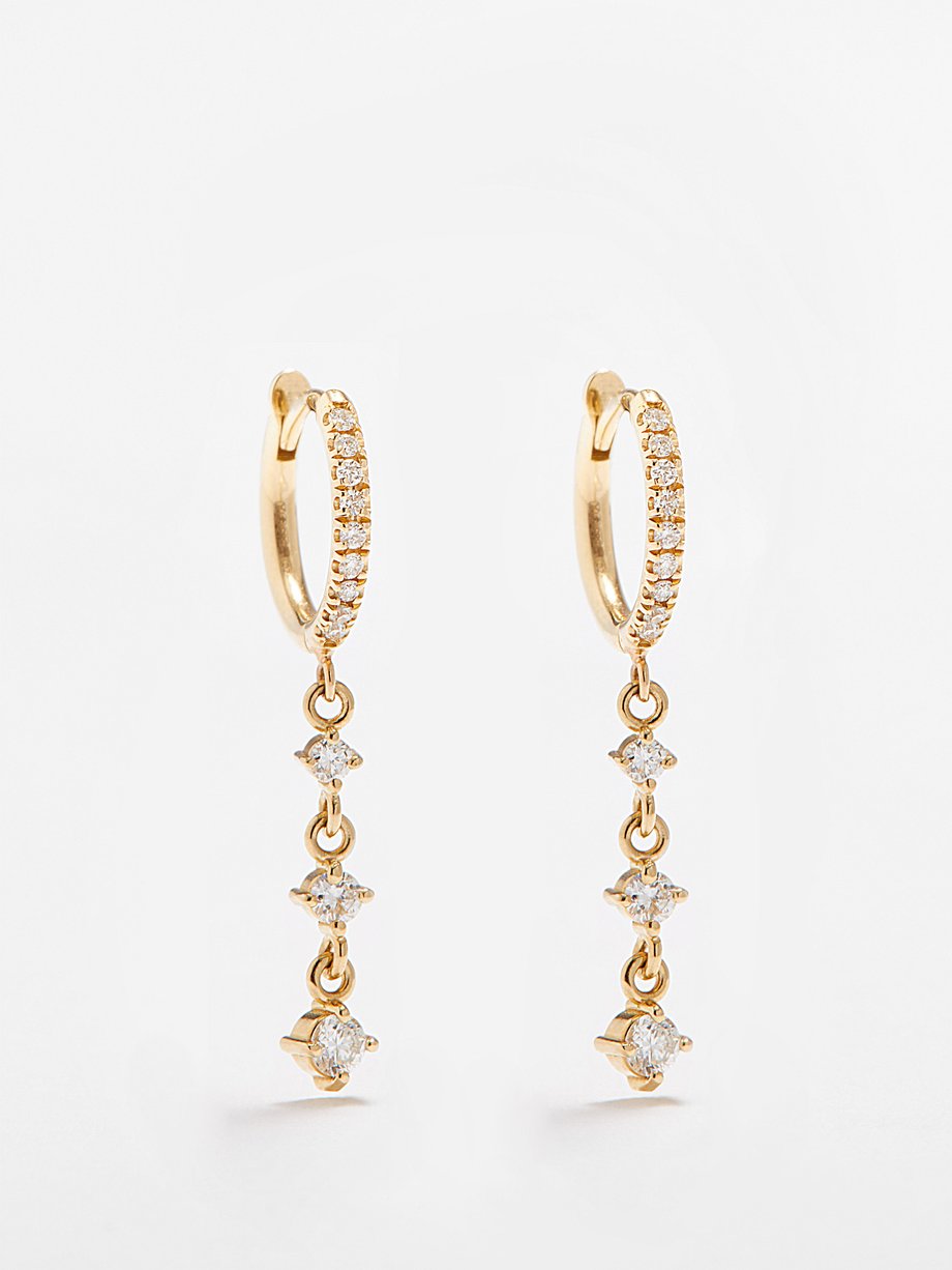 Gold Diamond & 14kt gold huggie earrings | Zoë Chicco | MATCHESFASHION US