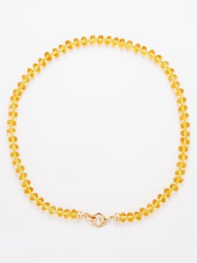 Harwell Godfrey Foundation 18" citrine & 18kt gold necklace