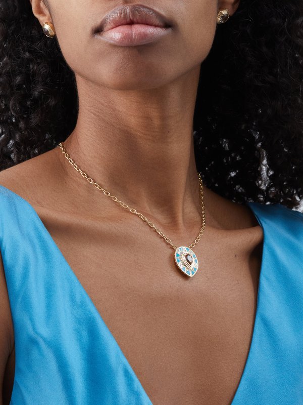 Harwell Godfrey Koine diamond, citrine & 18kt gold necklace