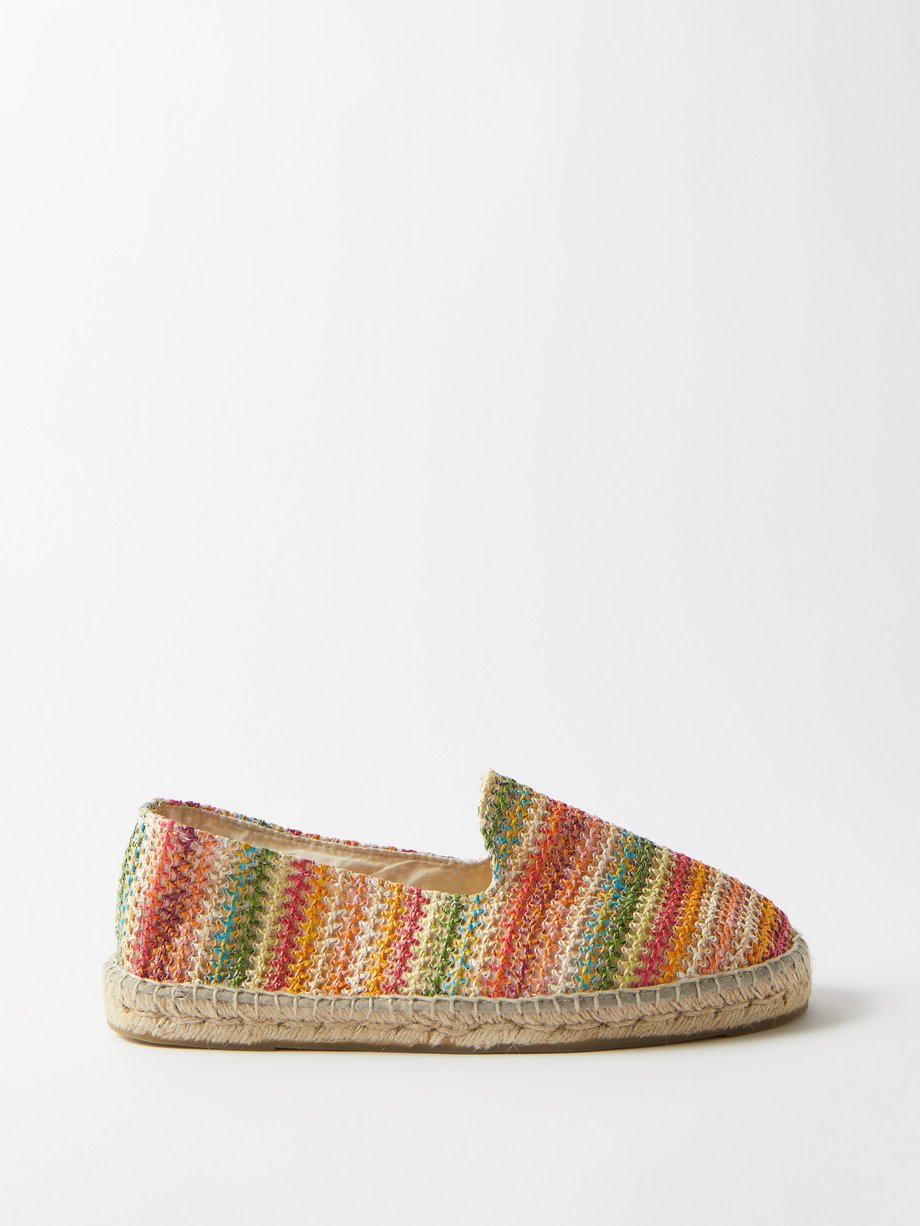 Neutral Striped linen-canvas espadrilles | Manebí | MATCHESFASHION US