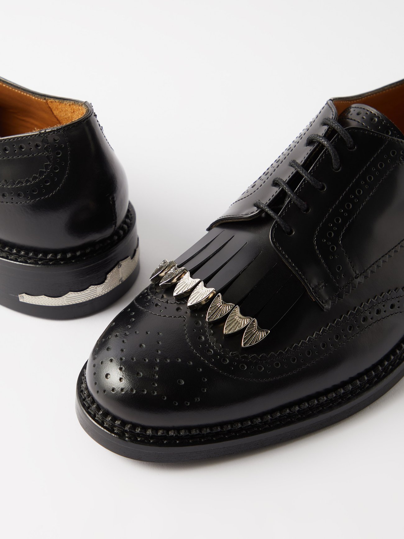 Polida fringed leather brogues